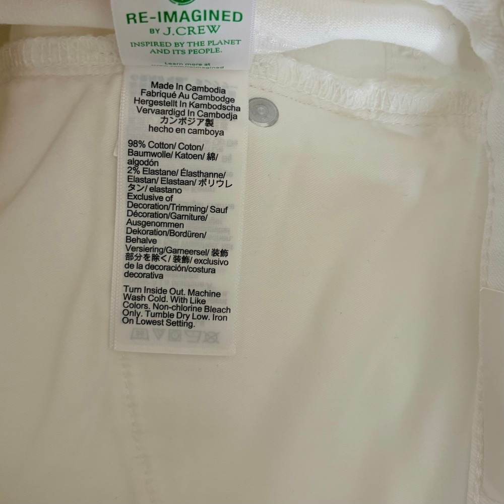 NWT!! J. CREW New High-Rise Denim Trouser Jeans White '96 Wide Leg Retro Size 32 - Picture 15 of 16